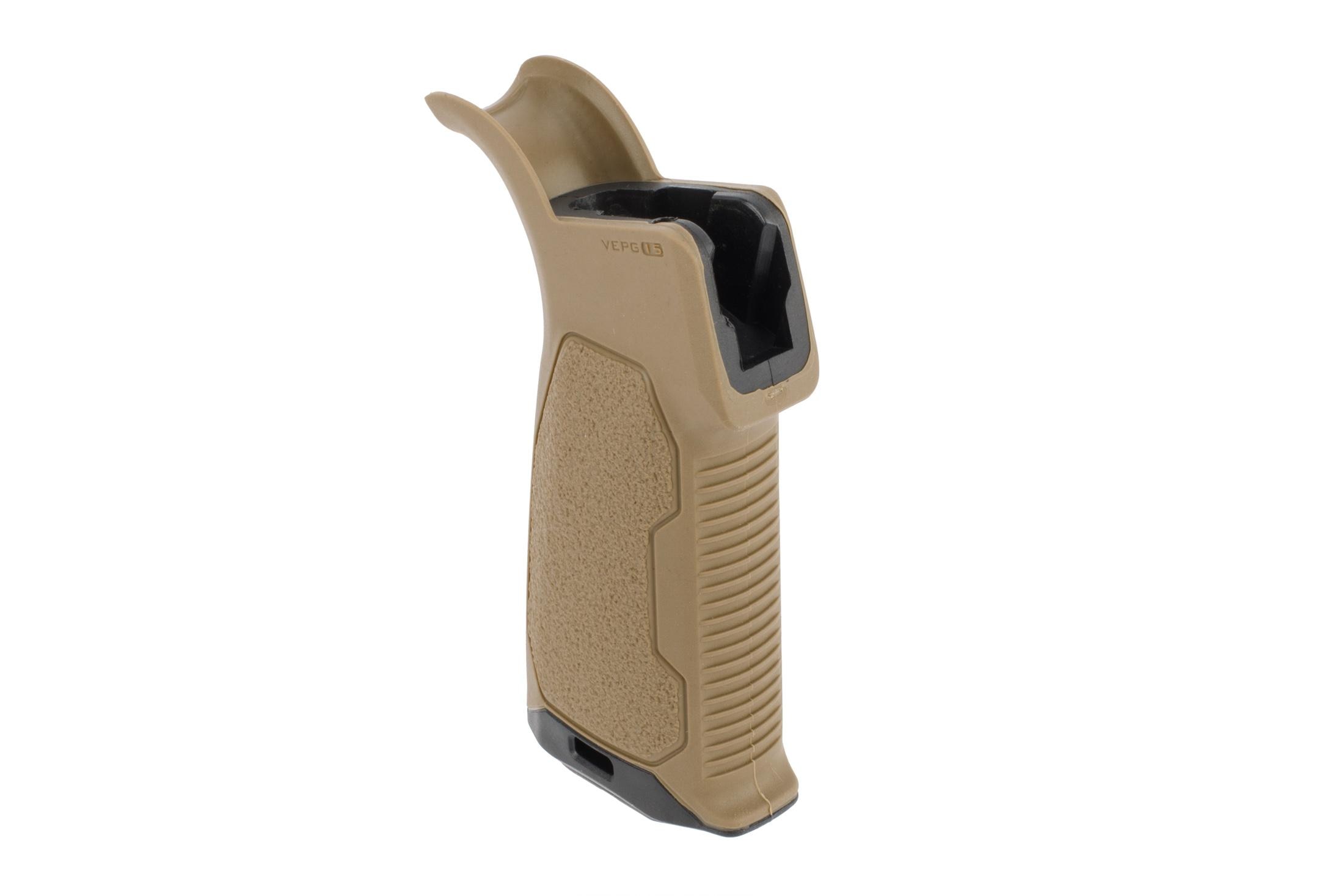 Strike Industries Overmolded Enhanced AR-15 Pistol Grip - 15 Degree - Flat Dark Earth